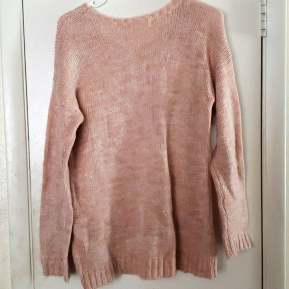 SpiritLead HUGS🤍 Light Pink Marled Crewneck Sweater Size M - Picture 2 of 8